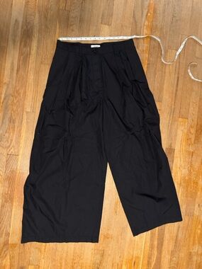 COS Black Wide-Leg Pleated Pants
